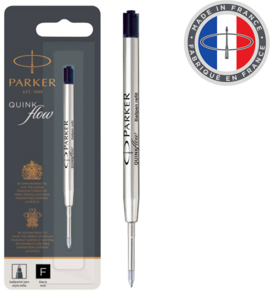 Стержень шариковый Parker QuinkFlow Z08 (CW1950367) F 0.8мм черные чернила блистер