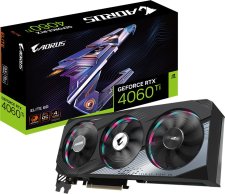 Видеокарта Gigabyte PCI-E 4.0 GV-N406TAORUS E-8GD NVIDIA GeForce RTX 4060TI 8Gb 128bit GDDR6 2655/18000 HDMIx2 DPx2 HDCP Ret