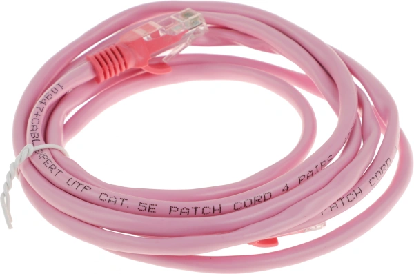 Патч-корд PP12-2M/RO 1000G UTP 4 пары cat5E CCA molded 2м розовый RJ-45 (m)-RJ-45 (m)