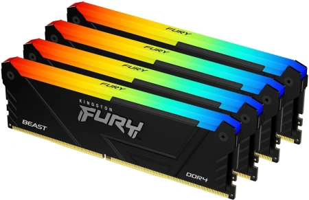 Память DDR4 4x8GB 3200MHz Kingston KF432C16BB2AK4/32 Fury Beast RGB RTL Gaming PC4-25600 CL16 DIMM 2