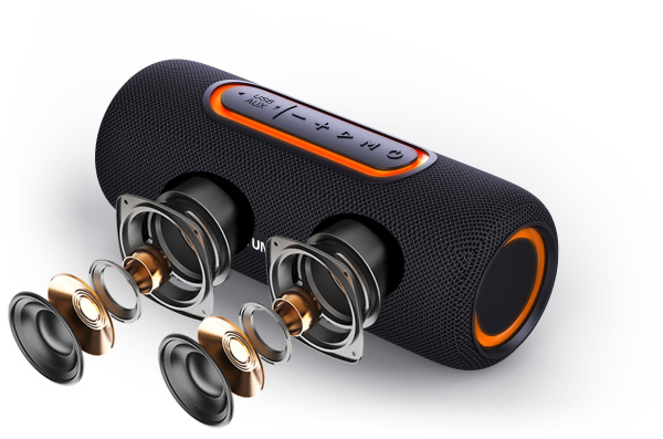 Колонка порт. Hyundai H-PS1021 черный/черный 25W 1.0 BT 10м 1500mAh