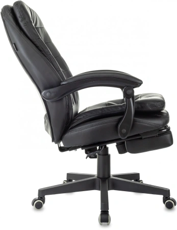 Кресло руководителя Бюрократ T-9950MSG-F черный эко.кожа крестов. пластик подст.для ног