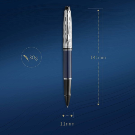 Ручка роллер Waterman Expert L`Essence du Bleu (CW2166429) LaqBlue CT F черн. черн. подар.кор.