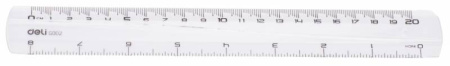 Линейка Deli Pioneer EG00212 пластик дл.20см прозрачный градуировка УФ чернила европодвес