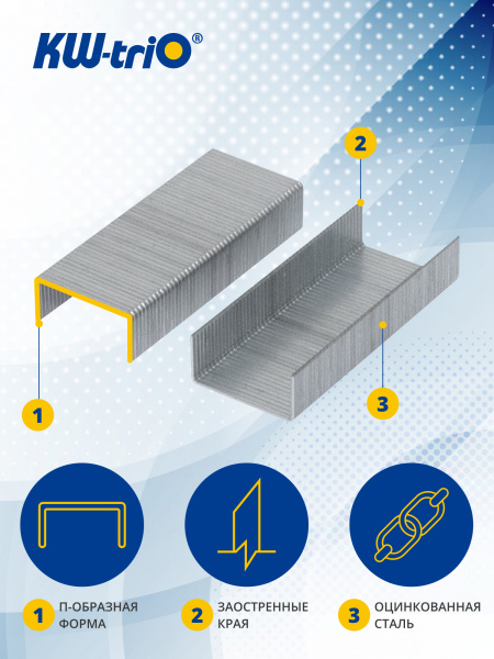 Скобы для степлера 24/6 Kw-Trio 0246/20 оцинкованные (упак.:20x1000шт.)