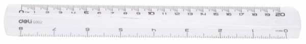 Линейка Deli Pioneer EG00212 пластик дл.20см прозрачный градуировка УФ чернила европодвес