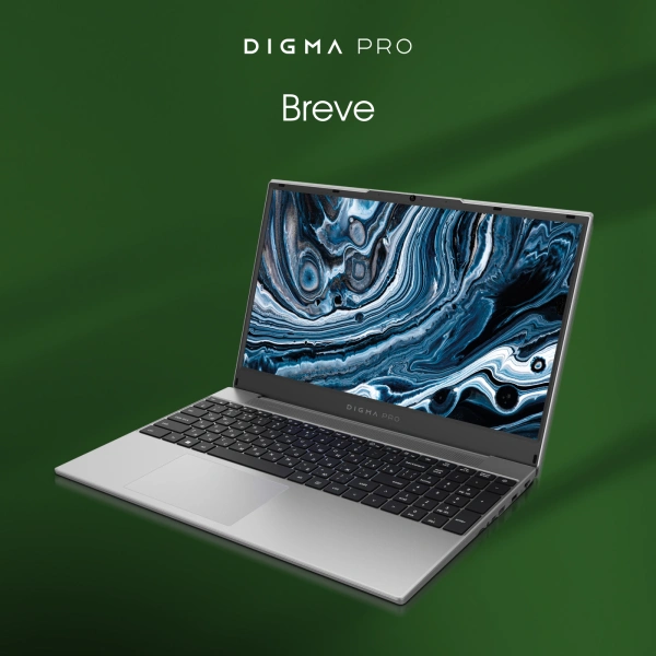 Ноутбук Digma Pro Breve Ryzen 5 Pro 5675U 8Gb SSD512Gb AMD Radeon 15.6" IPS FHD (1920x1080) Windows 11 Professional silver WiFi BT Cam 4500mAh (DN15R5-8DXW06)