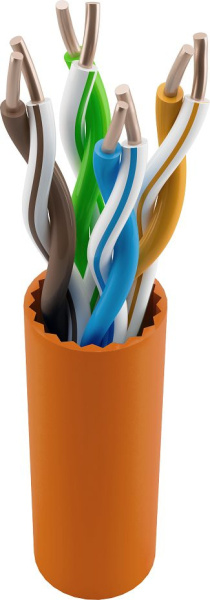 Кабель информ. NTSS (NTSS-IN-UTP4-5Е-LSZH-OR) кат.5E U/UTP 4X2X24AWG LSZH внутр. 305м оранж.