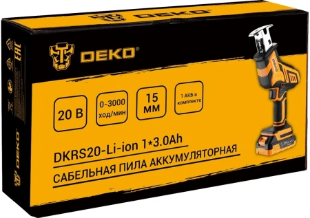 Сабельная пила Deko DKRS20-Li-ion аккум. 3000ход/мин (085-1069)