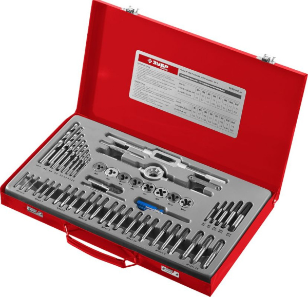 Набор метчиков и плашек Зубр 28130-H52_z01 52 предмета (жесткий кейс)