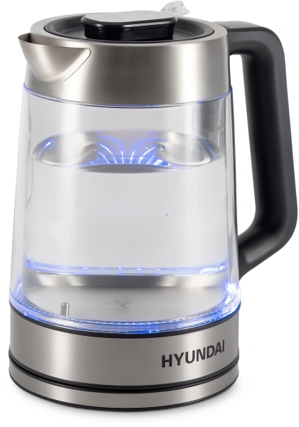 Чайник Hyundai HYK-G5607 1.7л. 2200Вт черный/серебристый (стекло)
