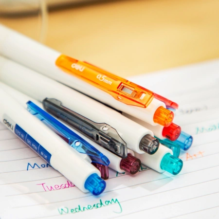 Ручка гелев. Deli EG22-PR авт. корп.белый/фиолетовый d=0.5мм чернила фиол.