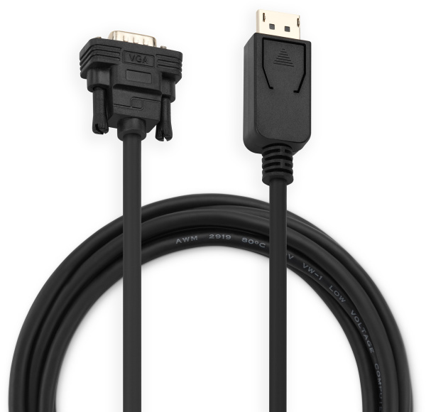 Кабель аудио-видео Buro 1.1v DisplayPort (m)/VGA (m) 3м. позолоч.конт. черный (BHP DPP_VGA-3)