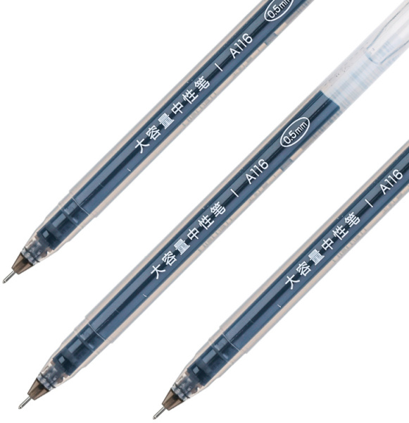 Ручка гелев. Deli A116-BK прозрачный черн. черн. линия 0.5мм