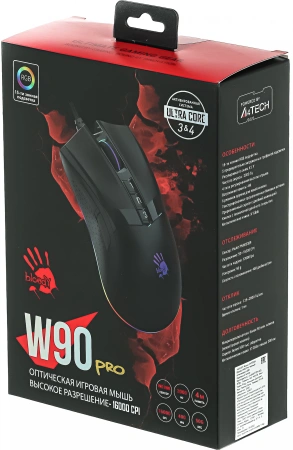 Мышь A4Tech Bloody W90 Pro черный оптическая (16000dpi) USB (10but)