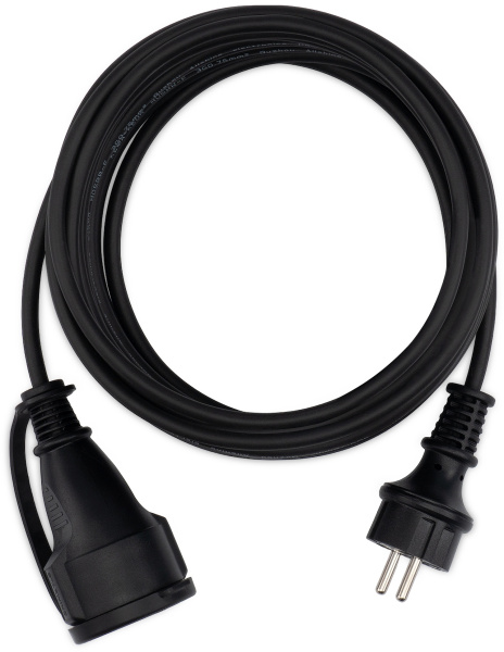 Удлинитель силовой Starwind ST-PS1.10/FRB-16 3x0.75кв.мм 1розет. 10м КГ 16A без катушки черный