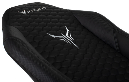 Кресло игровое Knight Neon черный соты эко.кожа с подголов. крестов. металл