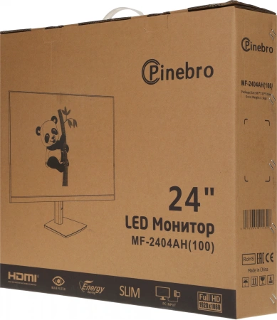 Монитор Pinebro 23.8" MF-2404AH(100) черный IPS LED 4ms 16:9 HDMI M/M матовая HAS Piv 300cd 178гр/178гр 1920x1080 100Hz FreeSync VGA FHD 3.7кг