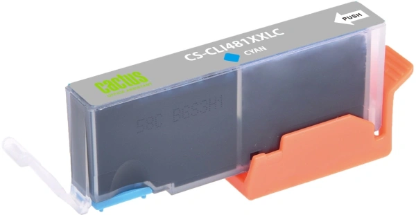 Картридж струйный Cactus CS-CLI481XXLC голубой (12мл) для Canon Pixma TR7540/TR8540/TS6140/TS8140