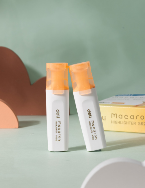 Набор текстовыделителей Deli ES621SORANGE-P Macaron скошенный пиш. наконечник 1-5мм оранжевый (10шт.