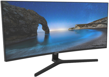 Монитор SunWind 34" SM-34QV401 черный VA LED 1ms 21:9 HDMI матовая 250cd 178гр/178гр 3440x1440 165Hz DP WQ