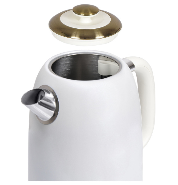 Чайник электрический Hyundai HYK-S4500 1.7л. 2200Вт жемчужный/золотистый (корпус: нержавеющая сталь/пластик)