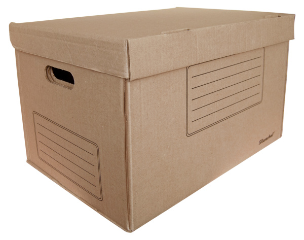 Короб архивный откидная крышка Silwerhof ОК-18 микрогофрокартон 480x325x295мм коричневый