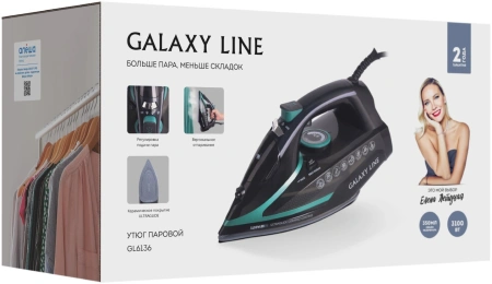 Утюг Galaxy Line GL 6136 3100Вт черный/зеленый