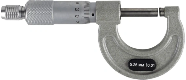 Микрометр RGK MРM-25 гладкий (МК) разм.шага 0.01мм серый (757003)