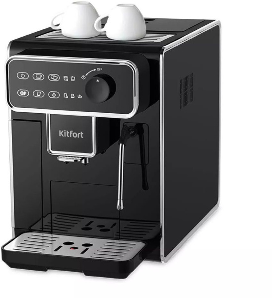 Кофемашина Kitfort КТ-7256 1350Вт черный/нержавеющая сталь