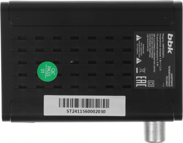 Ресивер DVB-T2 BBK SMP025HDT2 черный