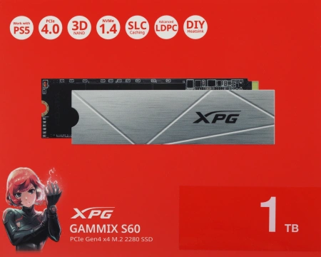 Накопитель SSD A-Data PCIe 4.0 x4 1TB AGAMMIXS60-1T-CS Gammix S60 XPG M.2 2280