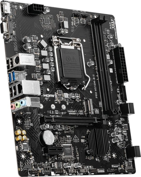Материнская плата MSI PRO H510M-B II (10Gen only) Soc-1200 Intel H470 2xDDR4 mATX AC`97 8ch(7.1) GbLAN+VGA+HDMI