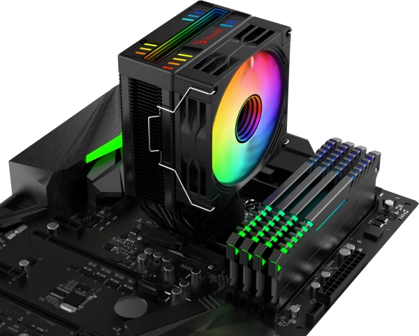 Устройство охлаждения(кулер) Bloody BD-AC150-ARGB1 ARGB Soc-AM5/AM4/1151/1200/2066/1700 черный 4-pin 11-23dB Al+Cu LCD 150W 365gr Ret (BD-AC150-ARGB1-BK)