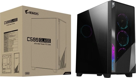 Корпус Gigabyte Aorus GB-AC500G ST черный без БП ATX 3x120mm 6x140mm 2xUSB3.0 1xUSB3.1 audio bott PSU
