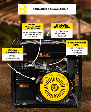 Генератор Huter DY8000L 6.3кВт