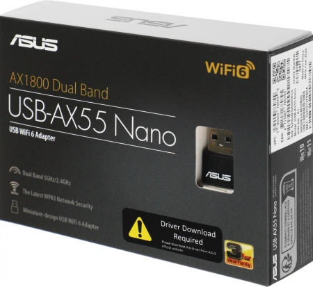 Сетевой адаптер Wi-Fi Asus USB-AX55 NANO AX1800 USB 2.0