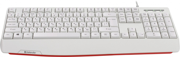 Клавиатура Defender Atom HB-546 белый USB Multimedia for gamer (подставка для запястий) (45547)