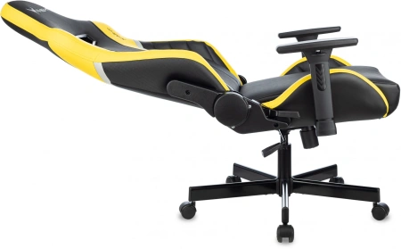 Кресло игровое Knight Thunder 5X черный/желтый эко.кожа крестов. металл