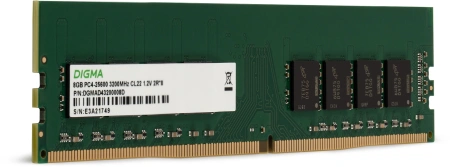 Память DDR4 8Gb 3200MHz Digma DGMAD43200008D RTL PC4-25600 CL22 DIMM 288-pin 1.2В dual rank Ret