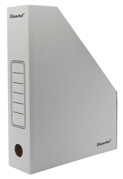 Лоток вертикальный Silwerhof ЛВ-75БЕЛЫЙ микрогофрокартон корешок 75мм A4 325x250x75мм белый