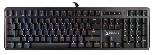 Клавиатура A4Tech Bloody B975 механическая черный USB Multimedia for gamer LED (подставка для запястий)