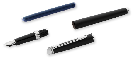 Ручка перьев. Waterman Hemisphere (CWS0920810) Matte Black CT F сталь нержавеющая подар.кор.