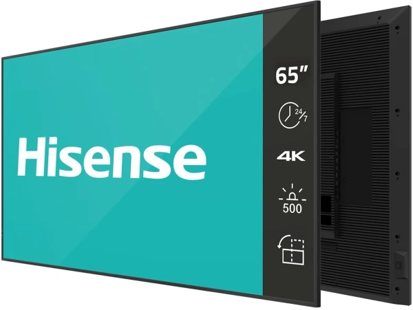 Панель Hisense 65" 65DM66D черный D-LED DID LED 8ms 16:9 HDMI M/M матовая 1200:1 500cd 178гр/178гр 3840x2160 DP 4K USB 21.5кг