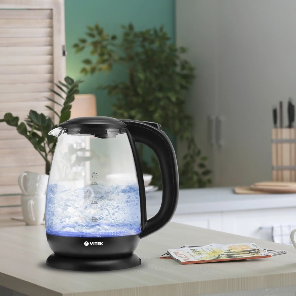 Чайник электрический Vitek VT-7058 1.7л. 2200Вт корпус: стекло