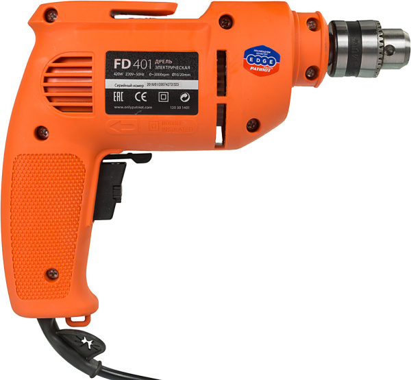 Дрель безударная Patriot FD 401 THE ONE 420Вт патрон:кулачковый (120301401)