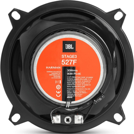 Колонки автомобильные JBL Stage3 527F (без решетки) 200Вт 91дБ 3Ом 13см (5дюйм) (ком.:2кол.) коаксиальные двухполосные