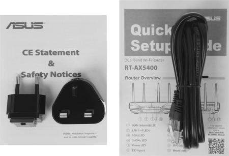 Роутер беспроводной Asus RT-AX5400 AX5400 10/100/1000 черный комп.:устройство/крепления/адаптер