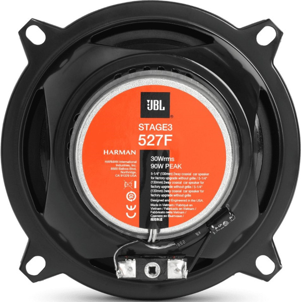 Колонки автомобильные JBL Stage3 527F (без решетки) 200Вт 91дБ 3Ом 13см (5дюйм) (ком.:2кол.) коаксиальные двухполосные