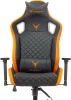 Кресло игровое Knight Outrider черный/оранжевый ромбик эко.кожа с подголов. крестов. металл